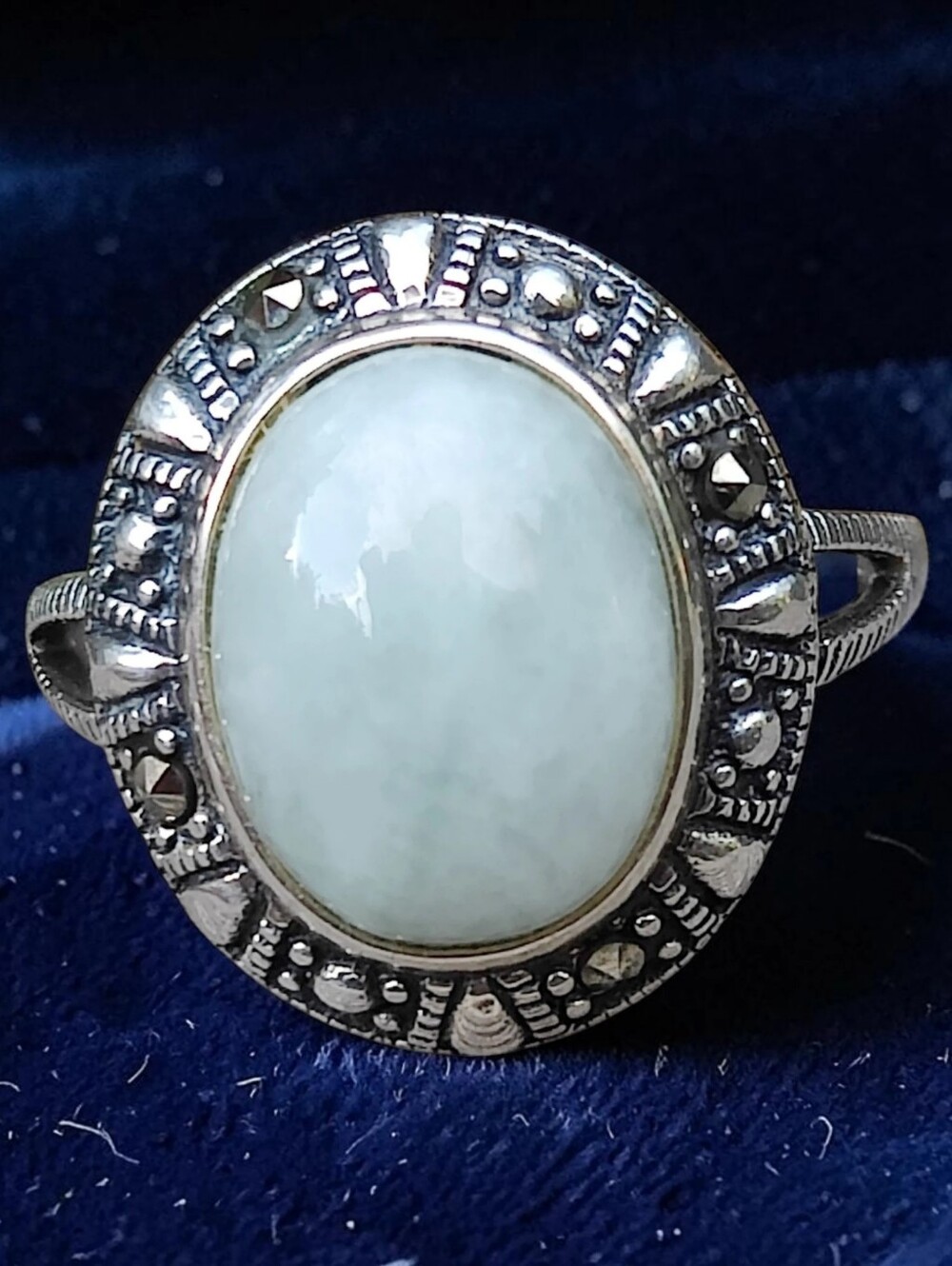 Sterling Silver Blue Caribbean Larimar Ring